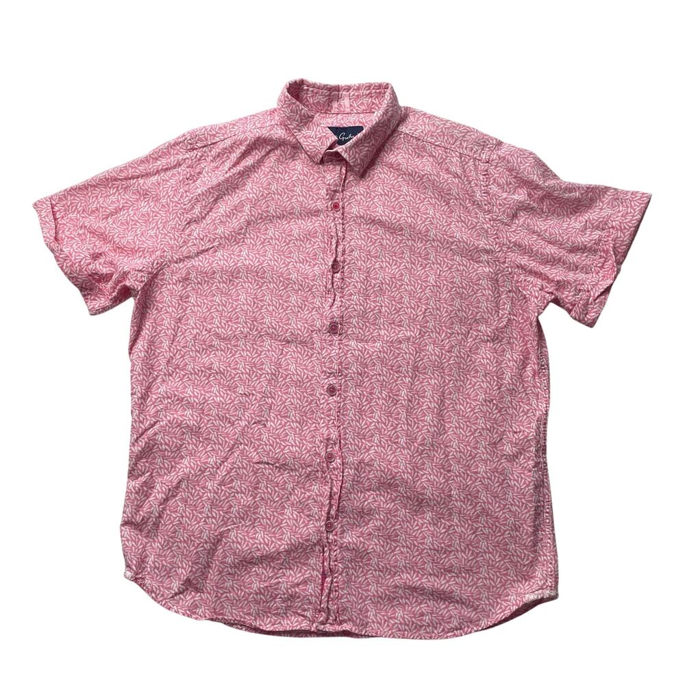 Robert Graham Modern Americana Pink Short Sleeve Button Up Sz Large Men's Cotton